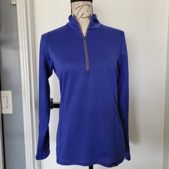 Patagonia Midweight Capilene Baselayer Polartec Royal Blue Half Zip Women Size S - Picture 2 of 9